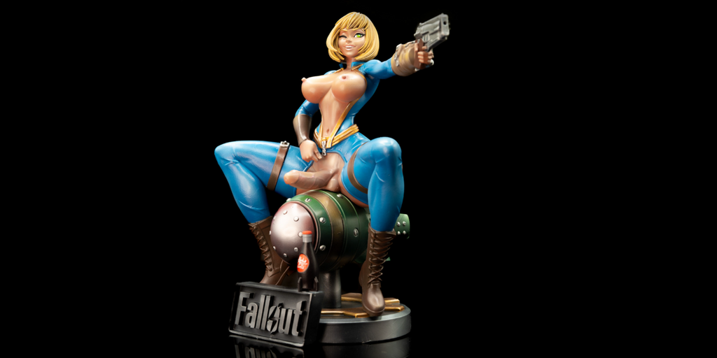 Vault Girl Fallout Resin Statue – SFW / NSFW / FUTA Options – Hand-Painted Erotic Figure with Rocket and Nuka-Cola