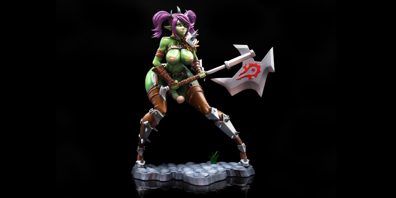 Orc Warrior Inspired by World of Warcraft – 23 cm / 9'' Collectible Figure – SFW/NSFW/FUTA Options