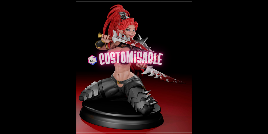 Lelith Hesperax Resin Statue – SFW / NSFW / FUTA Options – Hand-Painted Erotic Warhammer 40k Drukhari Figure 17cm-6''