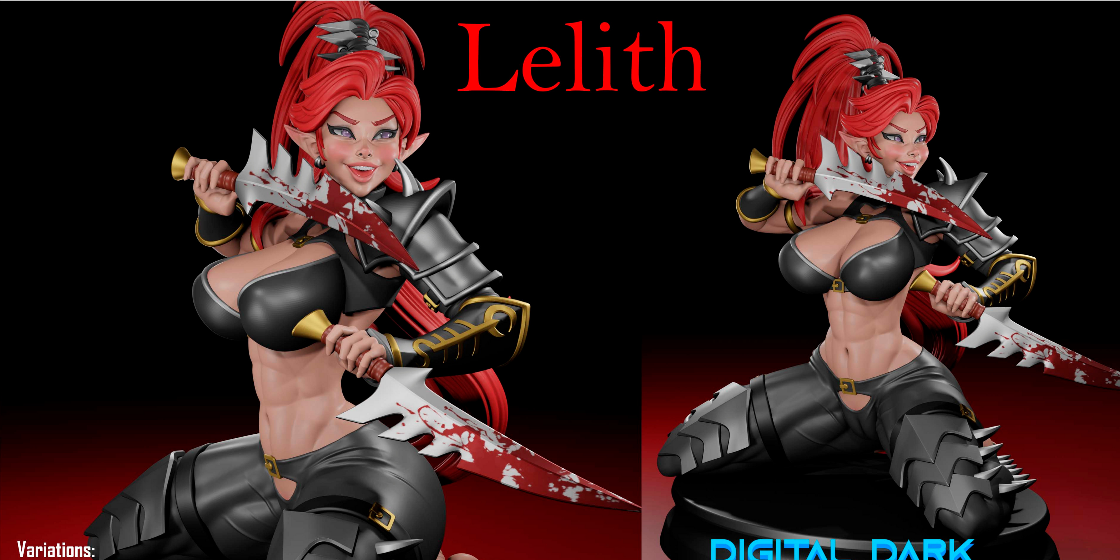Lelith Hesperax Resin Statue – SFW / NSFW / FUTA Options – Hand-Painted Erotic Warhammer 40k Drukhari Figure 17cm-6''