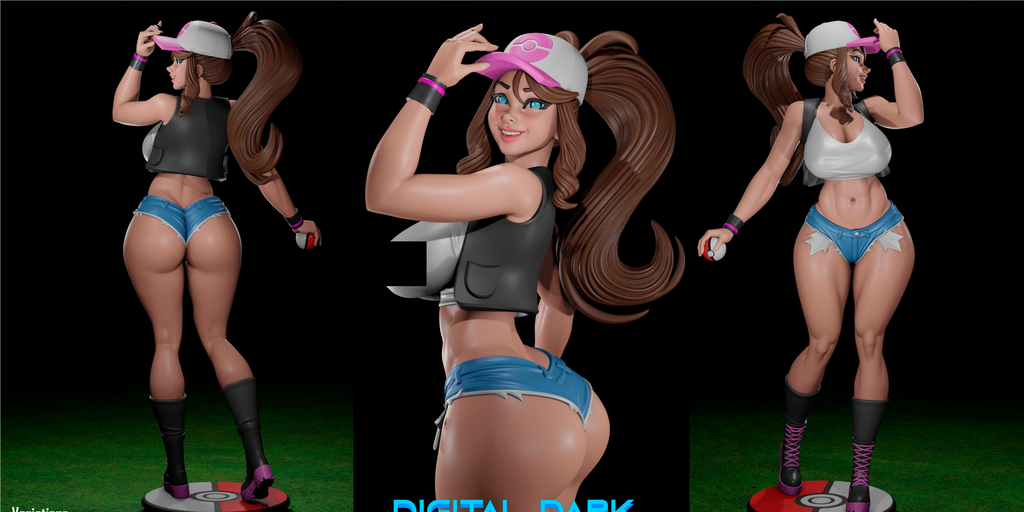 Hilda Pokémon Trainer Resin Statue – SFW / NSFW / FUTA Options – Hand-Painted Erotic Anime Figure 26cm-10''