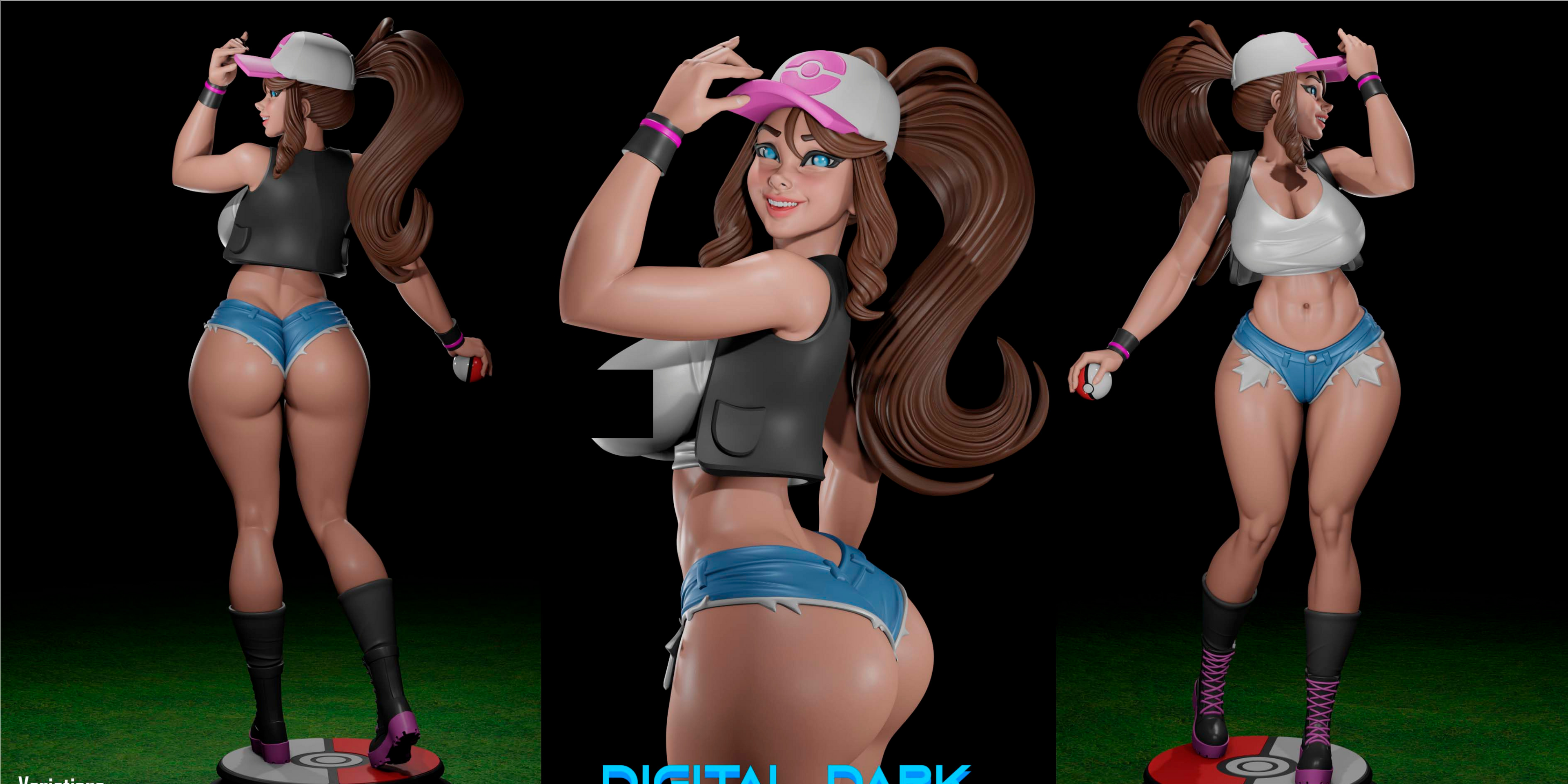 Hilda Pokémon Trainer Resin Statue – SFW / NSFW / FUTA Options – Hand-Painted Erotic Anime Figure 26cm-10''