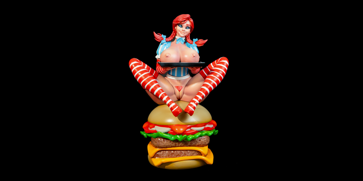 Sexy Wendy’s Burger Resin Statue – SFW / NSFW / FUTA Options – Hand-Painted Erotic Fast Food Mascot Figure 18cm-7''