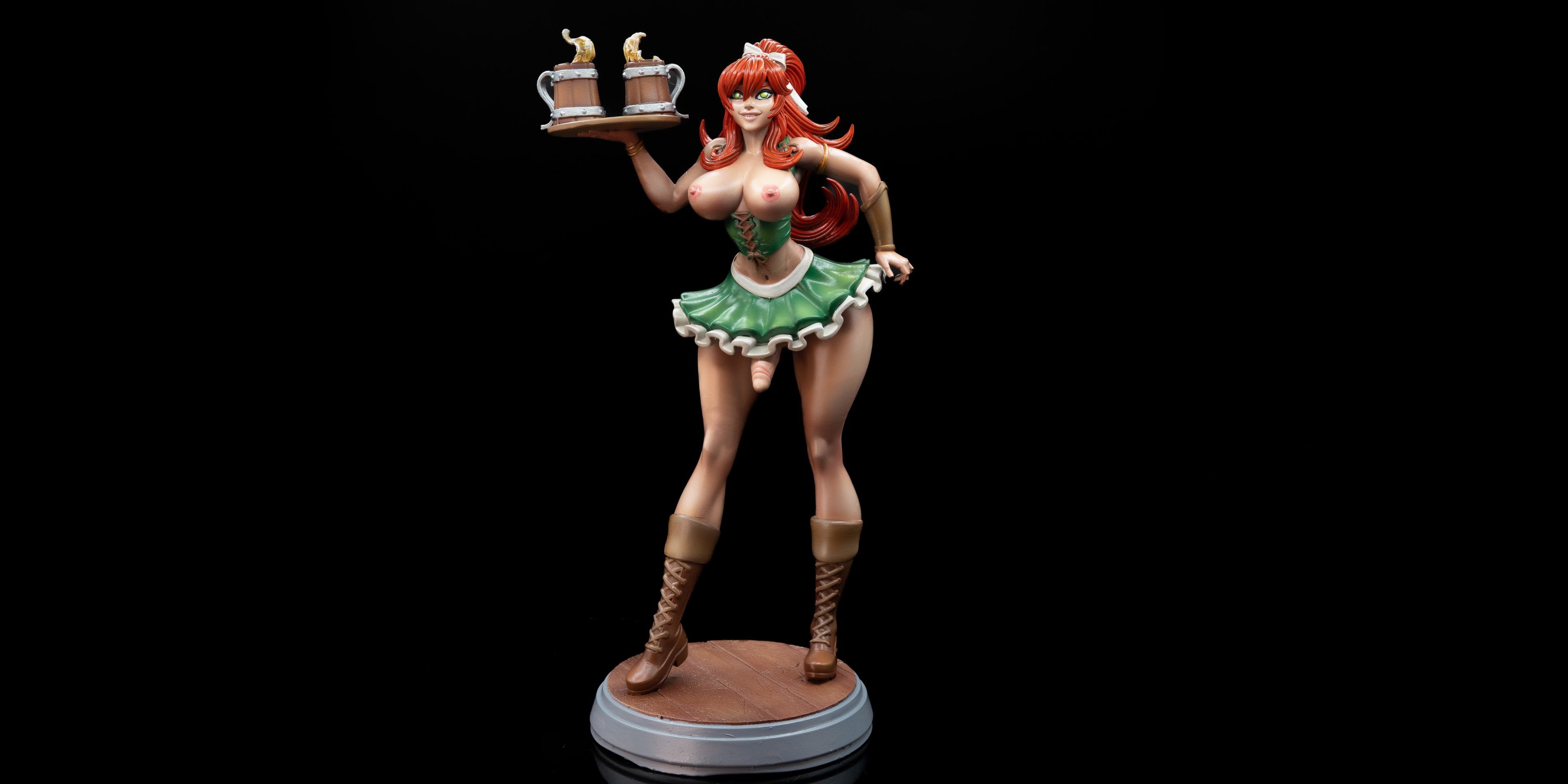 Barmaid Oktoberfest Resin Statue – SFW / NSFW / FUTA Options – Hand-Painted Erotic Beer Festival Figure 25 cm / 9.8’’