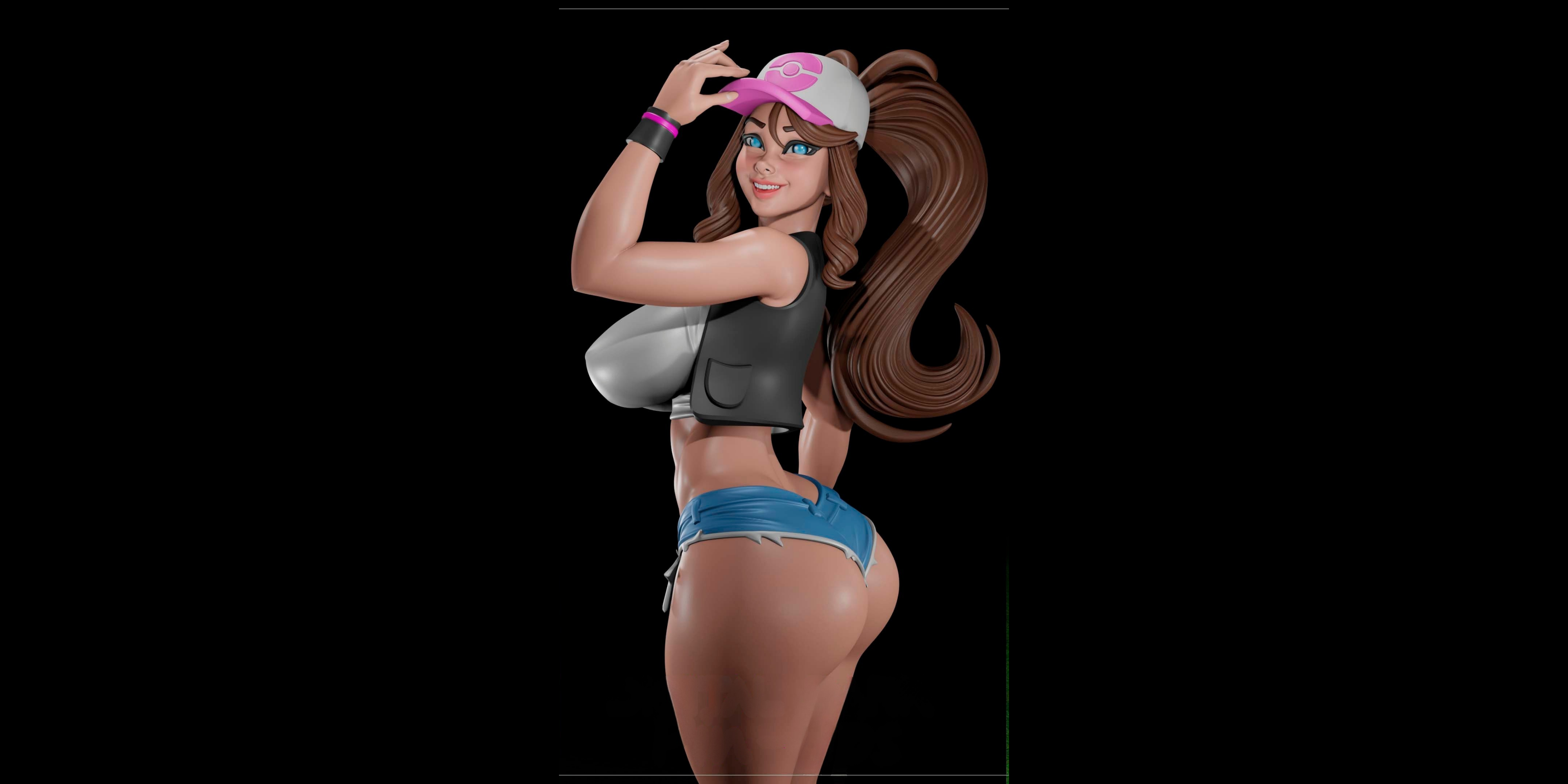 Hilda Pokémon Trainer Resin Statue – SFW / NSFW / FUTA Options – Hand-Painted Erotic Anime Figure 26cm-10''