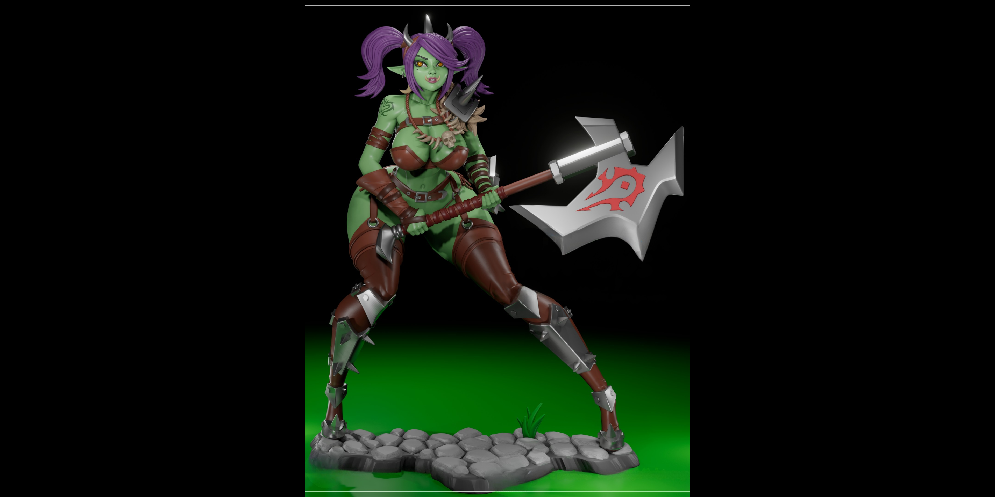 Orc Warrior Inspired by World of Warcraft – 23 cm / 9'' Collectible Figure – SFW/NSFW/FUTA Options