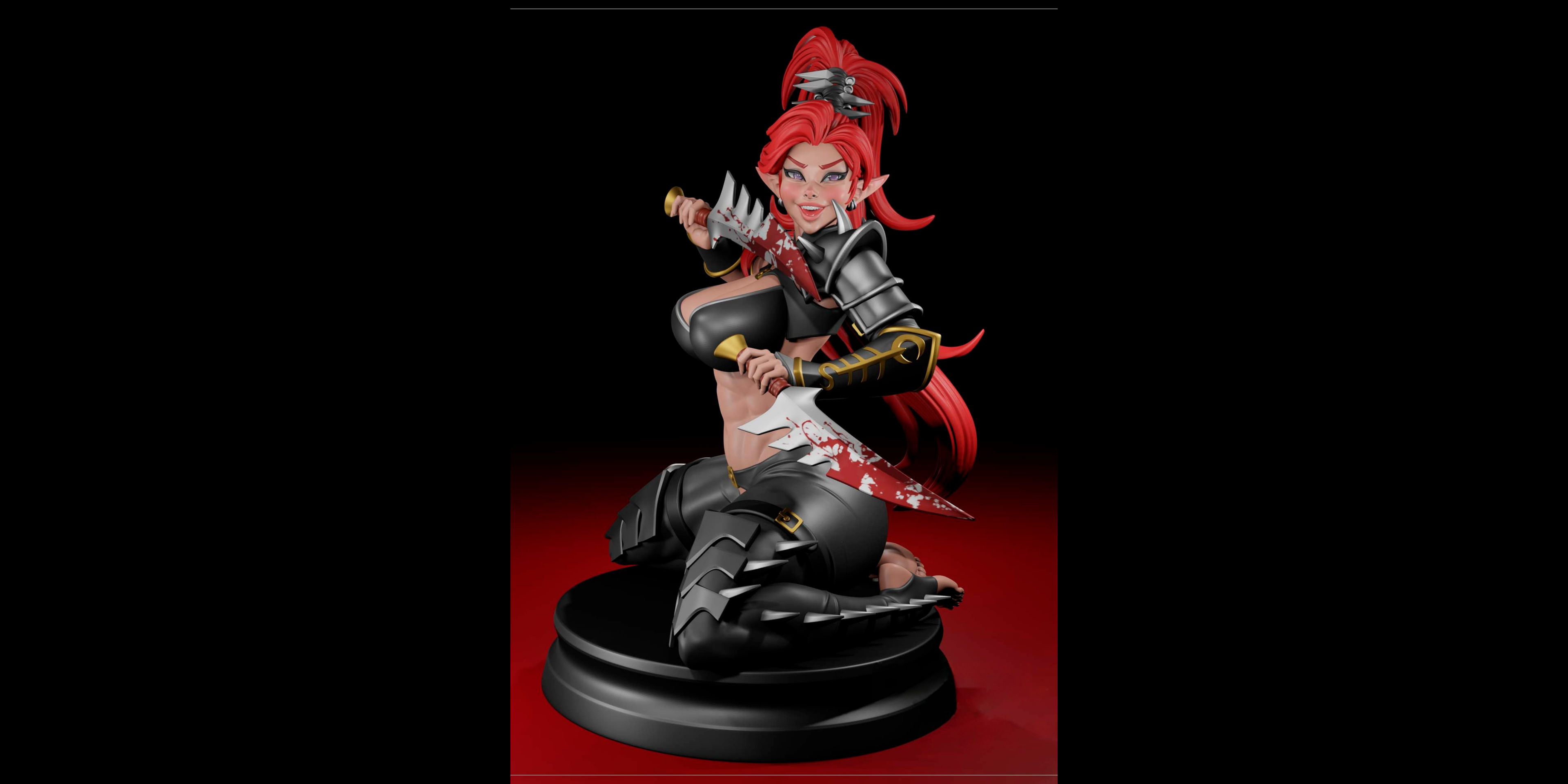 Lelith Hesperax Resin Statue – SFW / NSFW / FUTA Options – Hand-Painted Erotic Warhammer 40k Drukhari Figure 17cm-6''