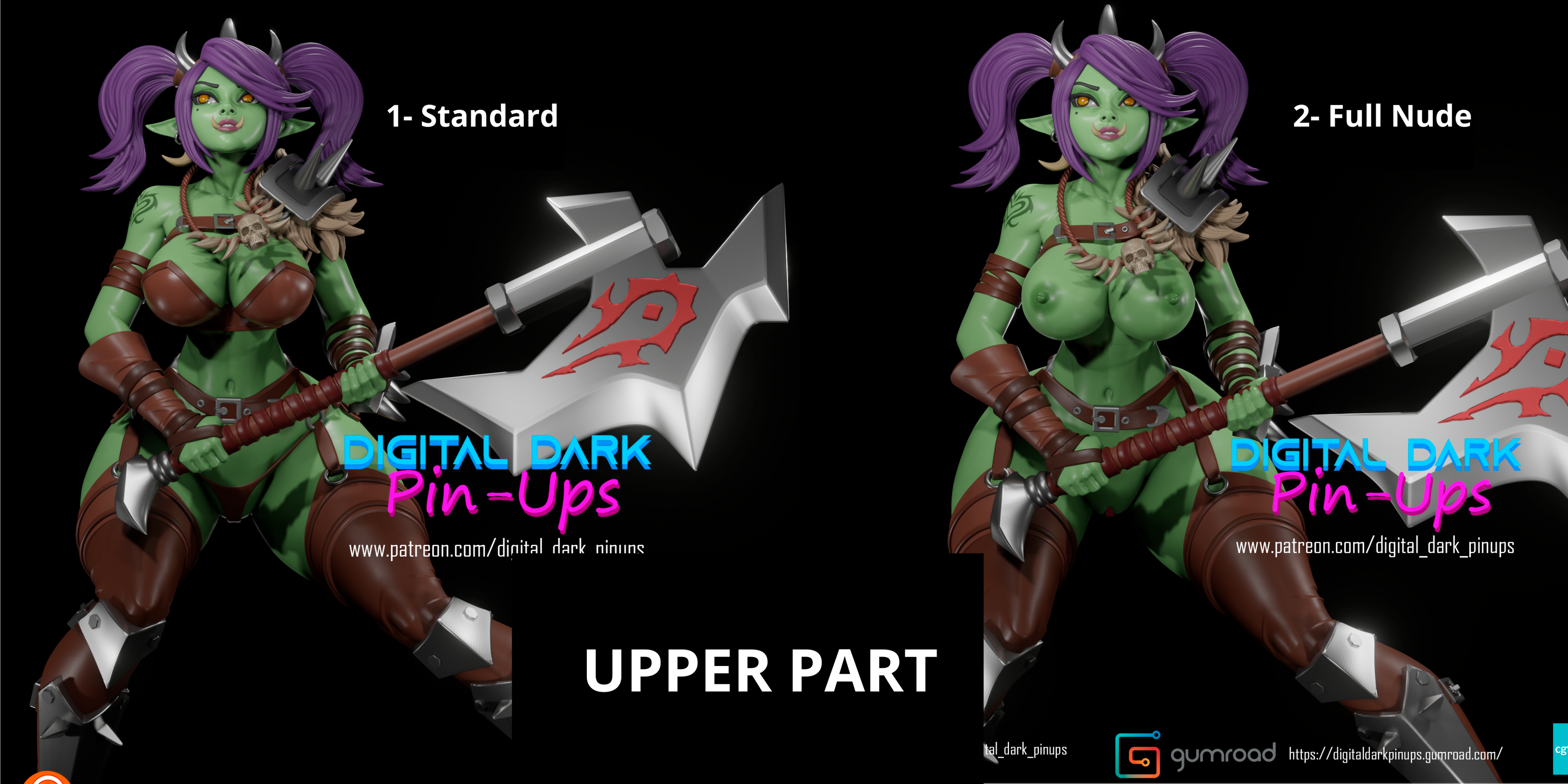 Orc Warrior Inspired by World of Warcraft – 23 cm / 9'' Collectible Figure – SFW/NSFW/FUTA Options