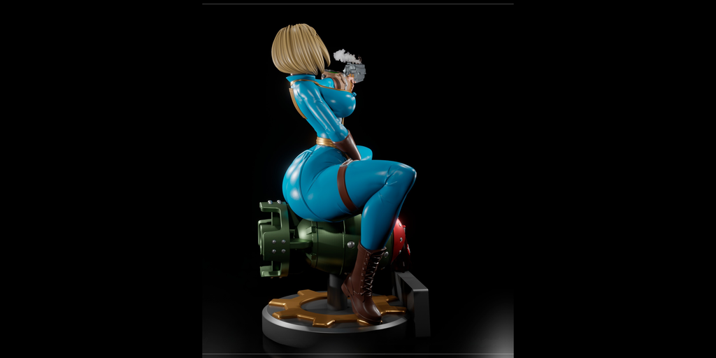 Vault Girl Fallout Resin Statue – SFW / NSFW / FUTA Options – Hand-Painted Erotic Figure with Rocket and Nuka-Cola