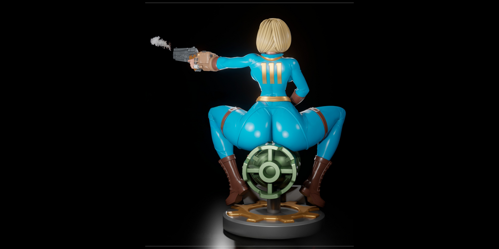 Vault Girl Fallout Resin Statue – SFW / NSFW / FUTA Options – Hand-Painted Erotic Figure with Rocket and Nuka-Cola