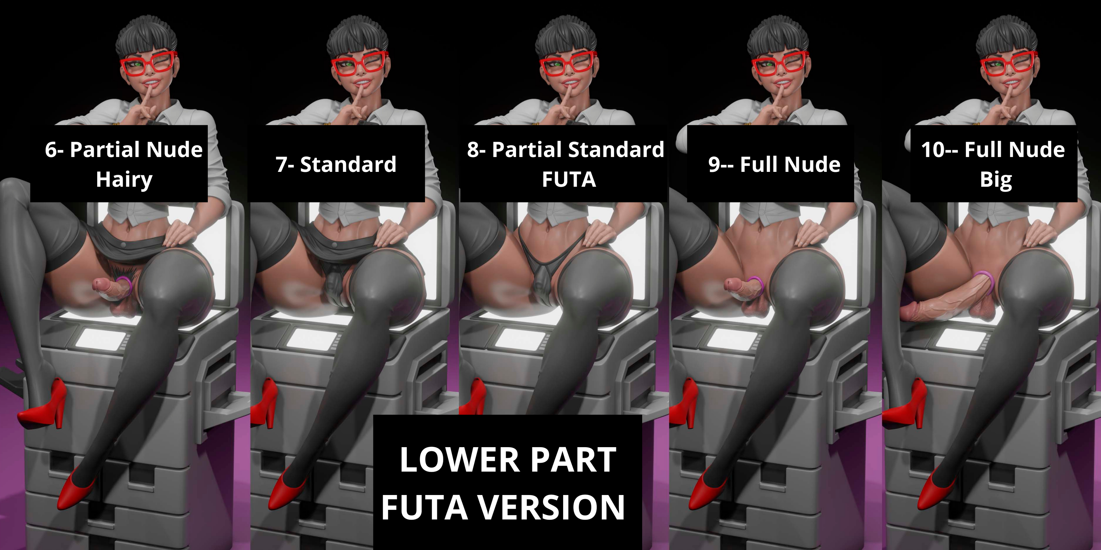 Secretary Monica  Resin Figure  – SFW / NSFW / FUTA Options – Hand Painted 25cm-9'' - Erotic Office Figure with Chair or Printer Display